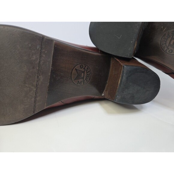 Mephisto Congac Brown Ankle Boots Sz 9 Leather Classic Side Zip Low Heel Buckle - Picture 10 of 12